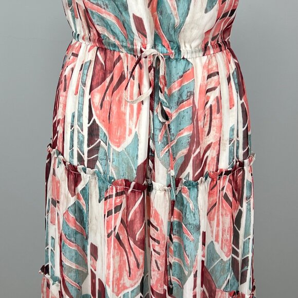 INC International Concepts Womens Printed Halter Maxi Dress Blue Salmon size M - Picture 6 of 16